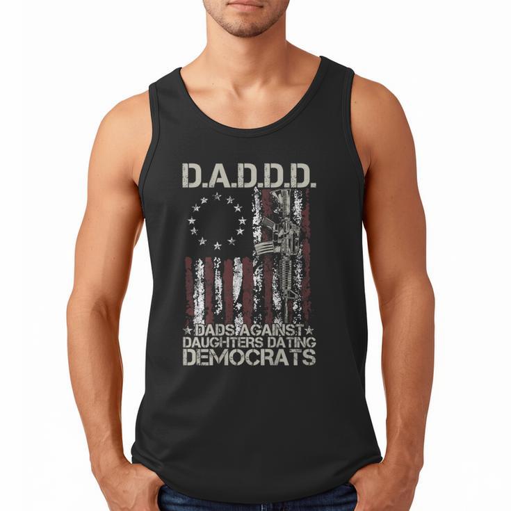 Daddd Gun Dads Against Daughters Dating Democrats On Back Men Tank Top