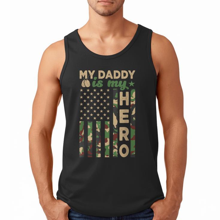 My Daddy Is My Hero Military Dad US Flag Father’s Day Men Tank Top