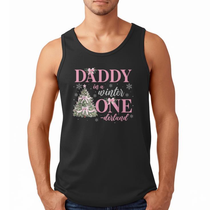 Daddy In a Winter Onederland Birthday Girl Christmas Tree Men Tank Top