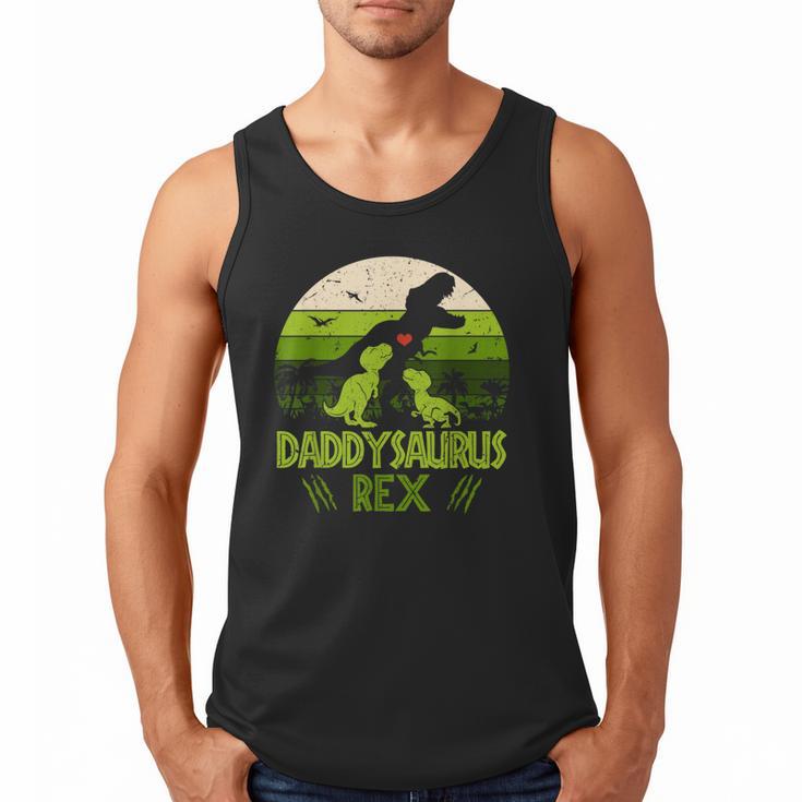 Daddysaurus Rex 2 Kids Sunset Tshirt For Fathers Day Men Tank Top