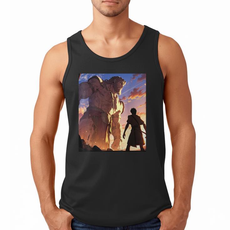David And Goliath Bible Book Of Samuel Famous Bible Story Men Tank Top