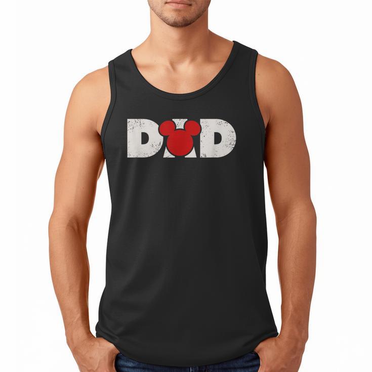 Disney Mickey And Friends Dad Mickey Distressed Text Logo Men Tank Top
