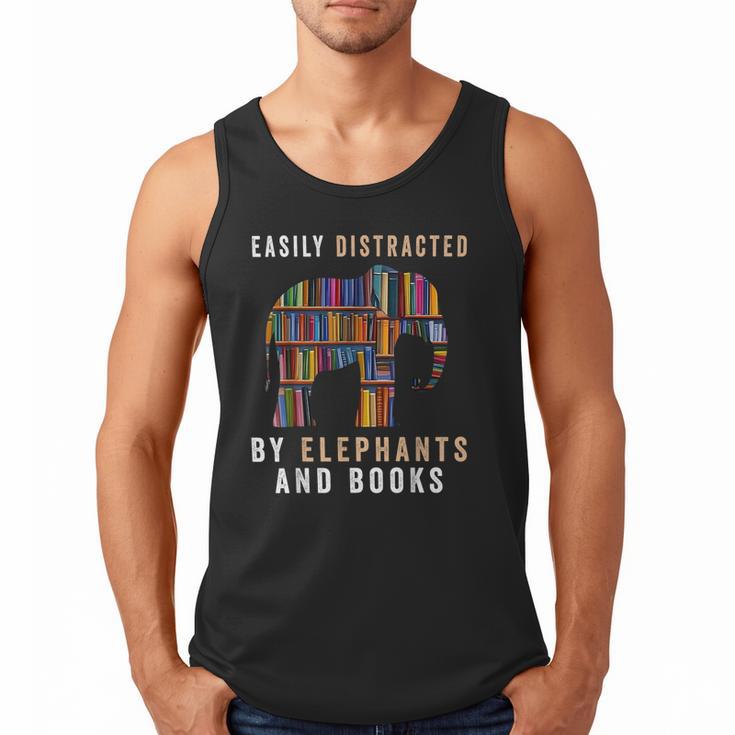 Easily Distracted By Elephants And Books Elephant Men Tank Top
