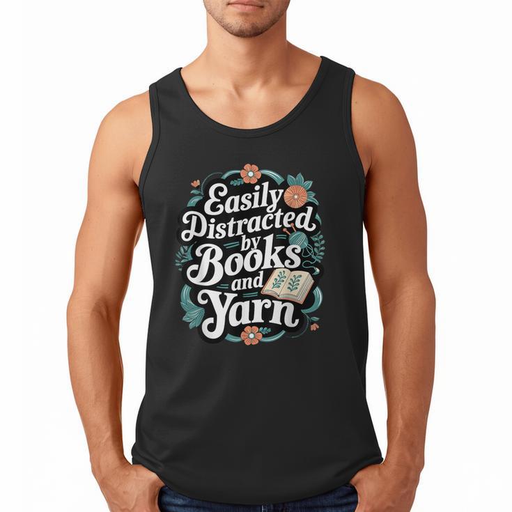 Easily Distracted By Yarn And Books Men Tank Top
