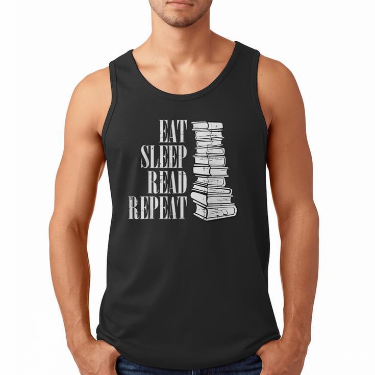 Eat Sleep Read Repeat Reading Book Librarian Men Women Kids Men Tank Top