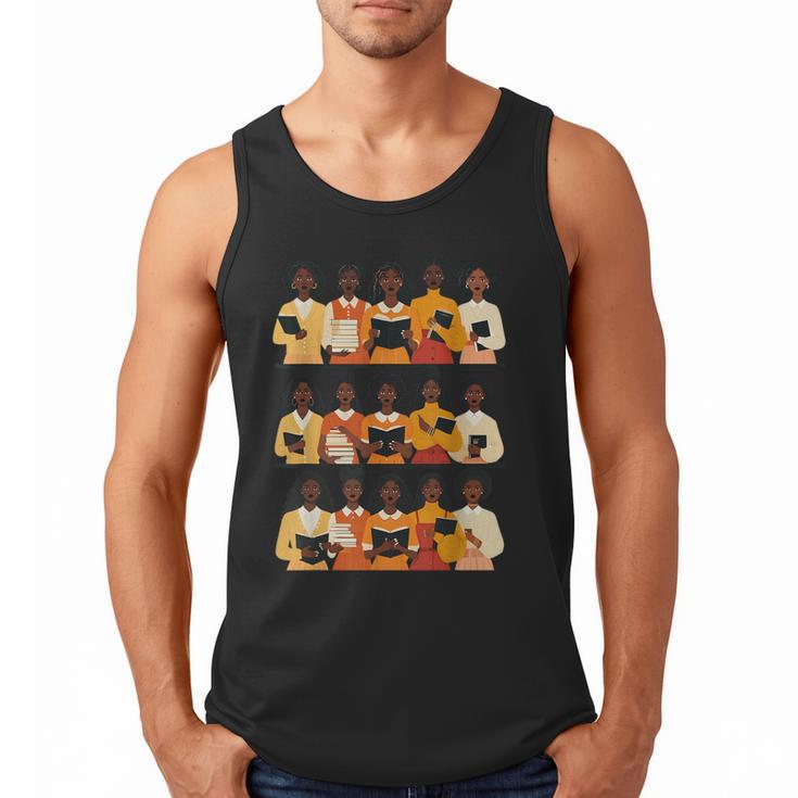 Educated Afro Women Girl Reading Book Future HBCU Grad Men Tank Top