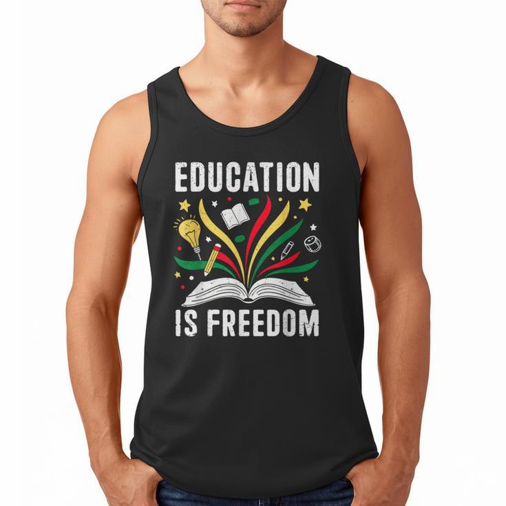 Education Is Freedom Books History Teacher Kids Men Tank Top