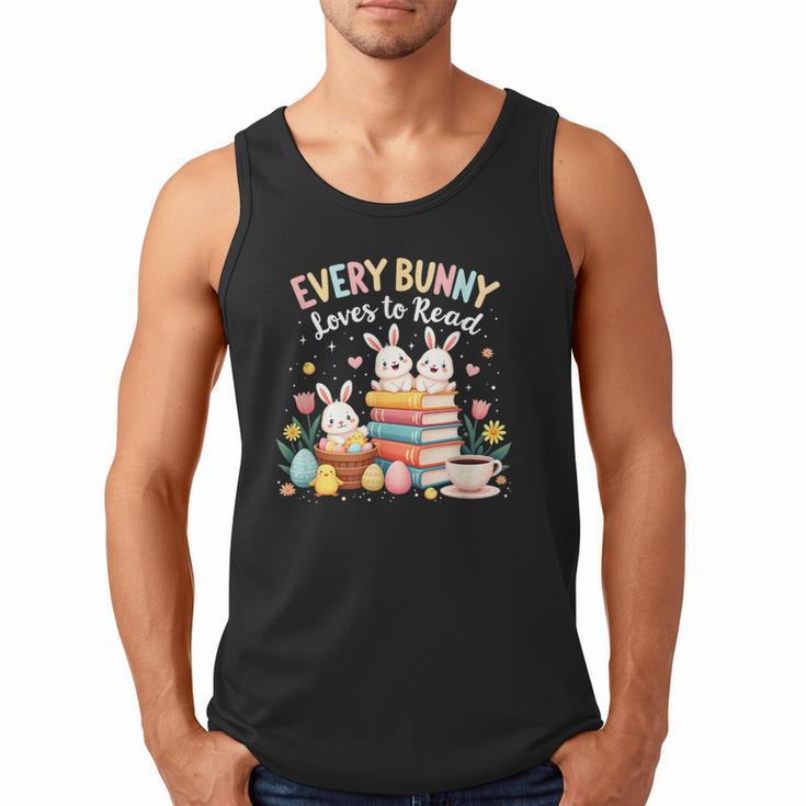 Every Bunny Loves To Read Book Lover Easter Day Apparel Men Tank Top