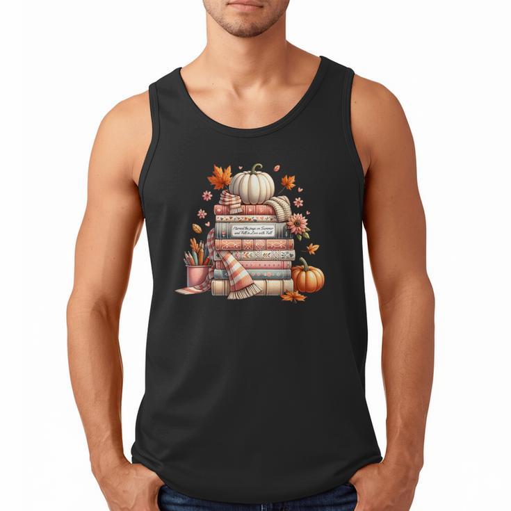 Fall Colors s I Love Fall s Books & Pumpkins Men Tank Top