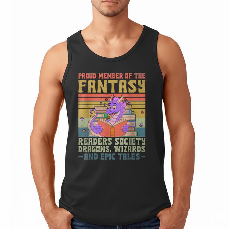 Fantasy Reader Society Reading Book Retro Bookworm Reader Men Tank Top