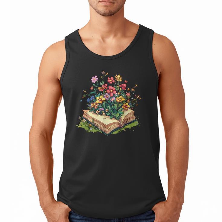 Floral Book Bloom Wildflowers Literature Nature Fantasy Men Tank Top