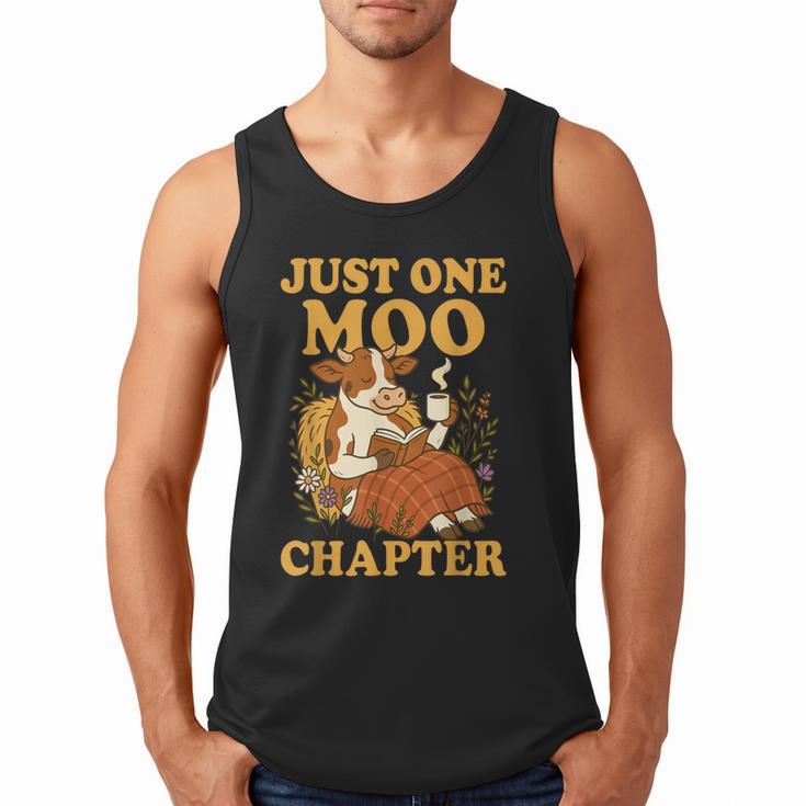 Floral Cow Reading Pun Just One More Chapter Cozy Book Lover Men Tank Top
