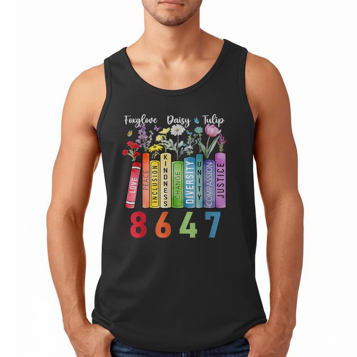 Floral Foxglove Daisy Tulip 8647 Books Lover Blooming Flower Men Tank Top