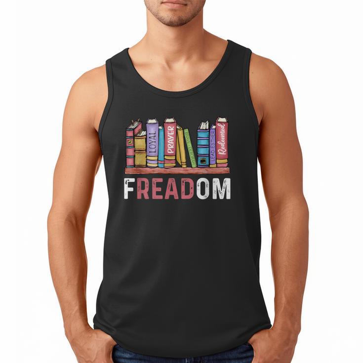 Freadom Anti Ban Books Freedom To Read Book Lover Reading Men Tank Top