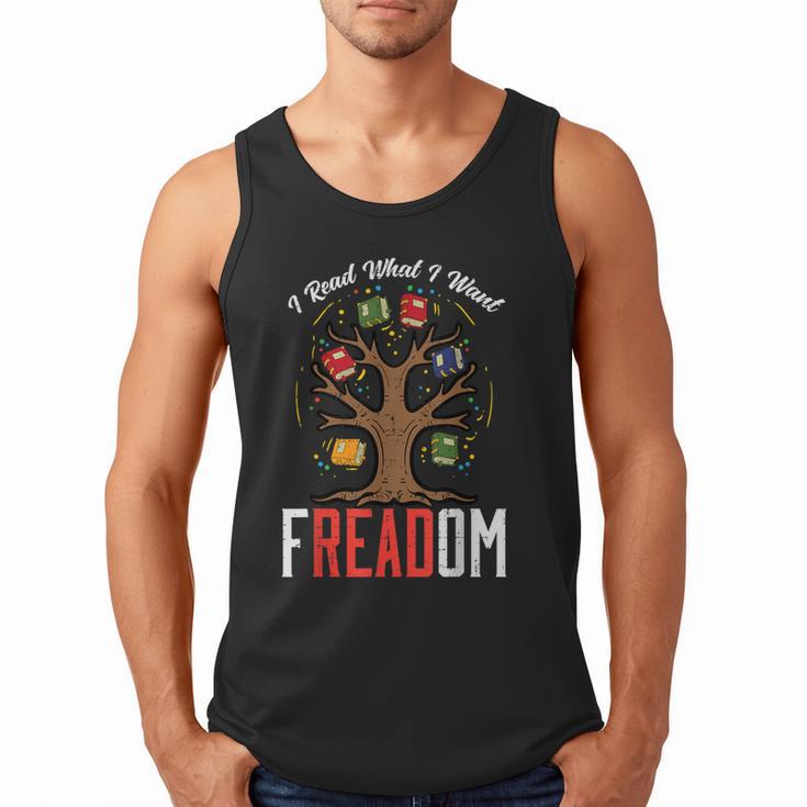 Freadom Tree Read Reading Librarian Book Across America Men Tank Top