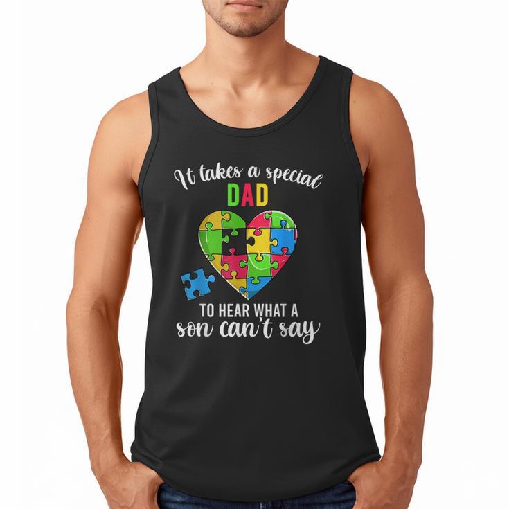 Fun Heart Puzzle Shirts Dad Autism Awareness Family Support Men Tank Top