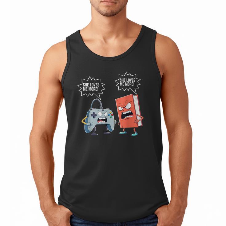 Gamer Book Lover Girl Women Bookworm Video Gaming Daughter Men Tank Top