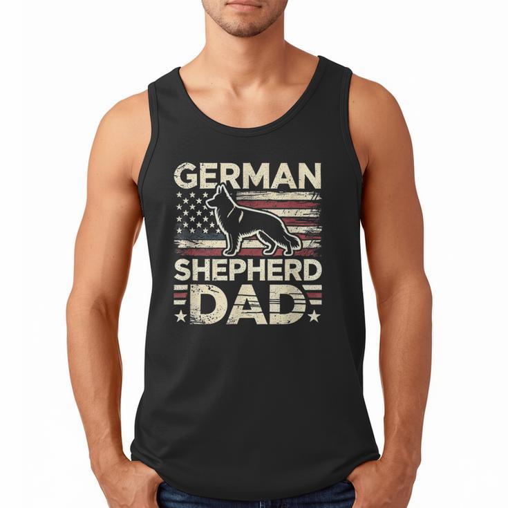 German Shepherd Dad Shirt American Flag German Shepherds Men Tank Top