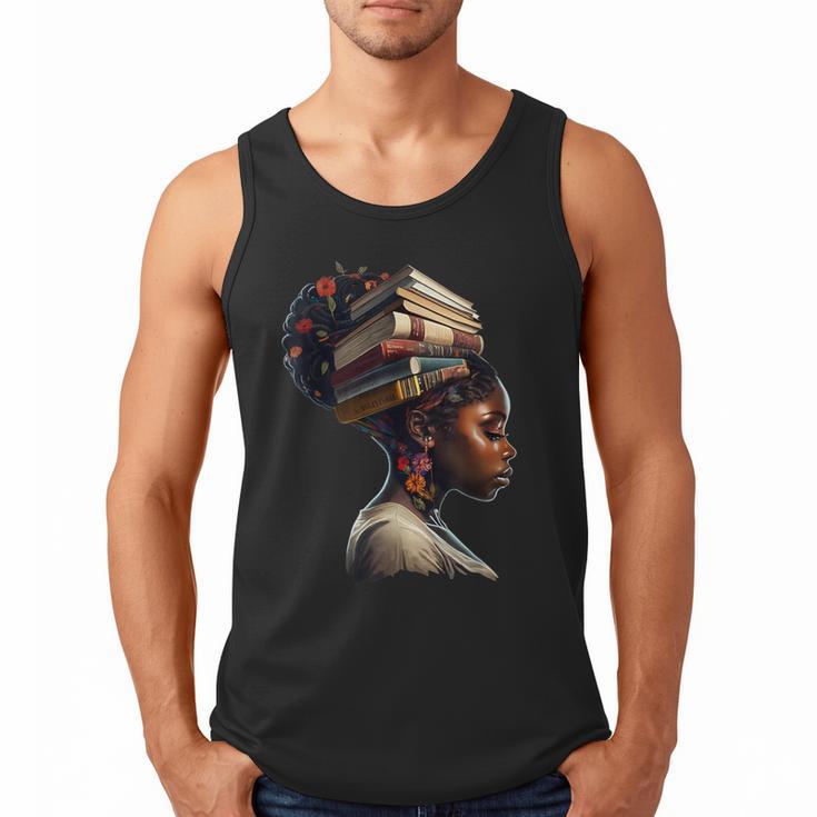 Girl Crown Of Books African Teacher Black History BHM Men Tank Top