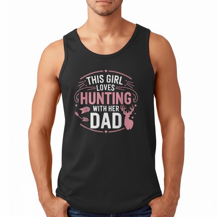 This Girl Loves Hunting With Her Dad Pink Deer Hunter Men Tank Top