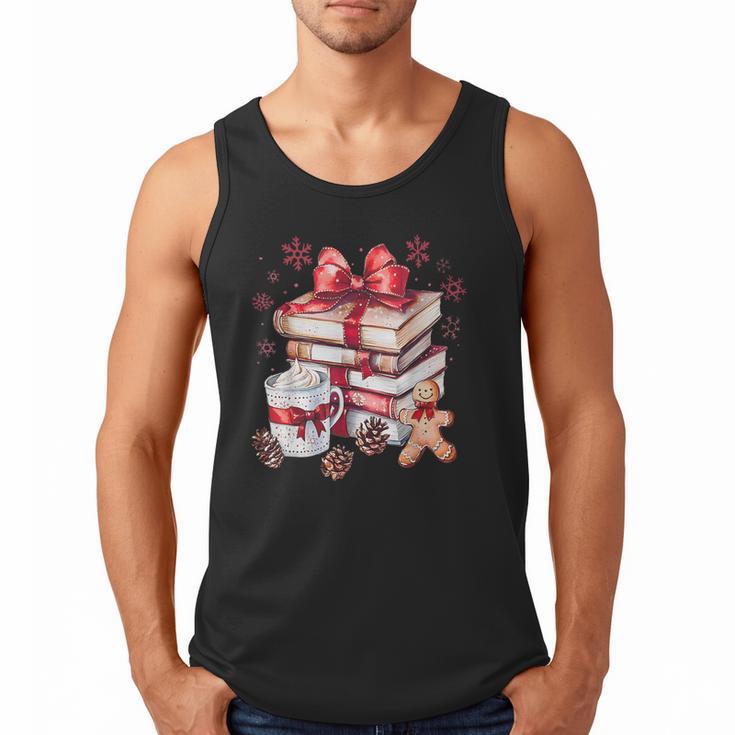 Girly Coquette Gingerbread Books And Hot Cocoa Cozy Season Men Tank Top