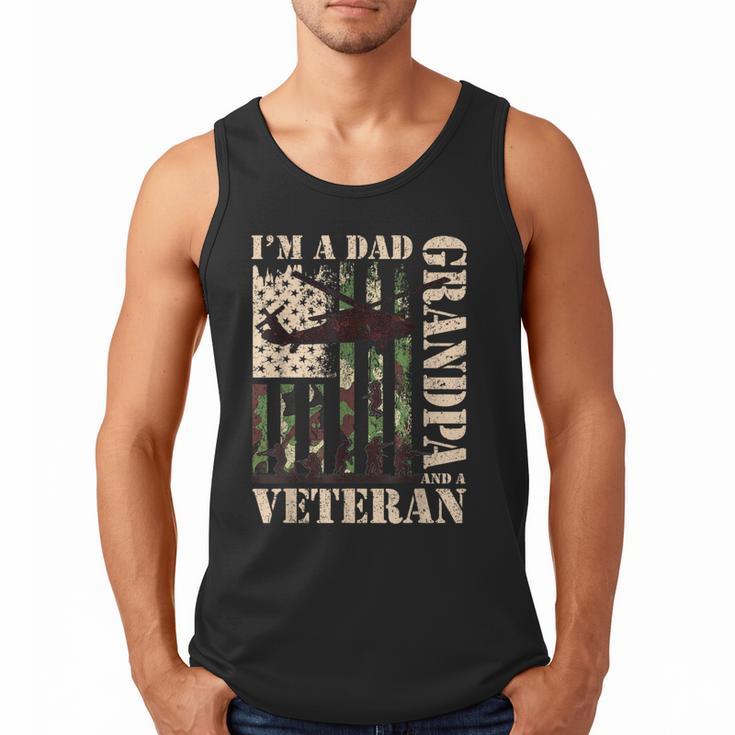 Grandpa Veteran Fathers Day Dad Veteran Camo American Flag Men Tank Top