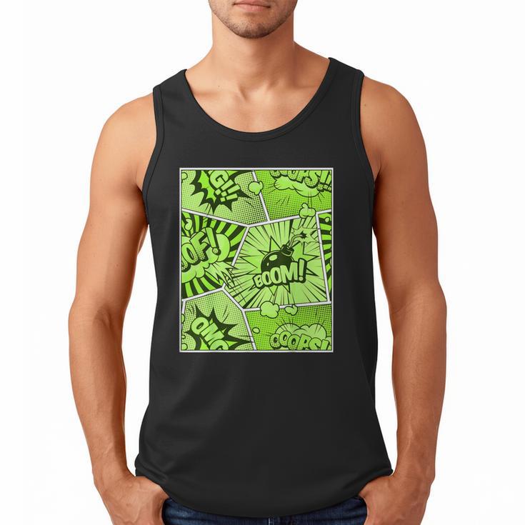 Green Comic Book Green Graphic Men Tank Top