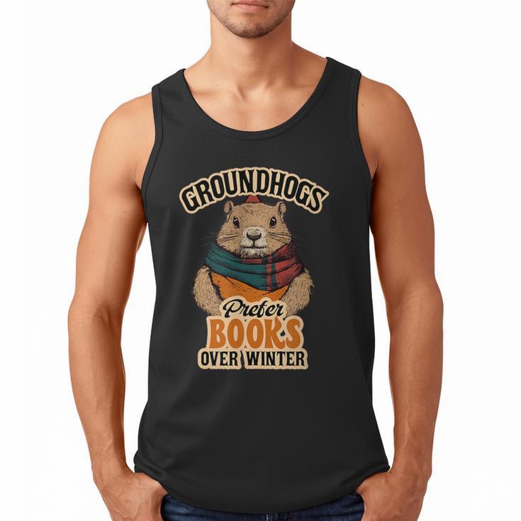 Groundhogs Prefer Books Over Winter February Men Tank Top