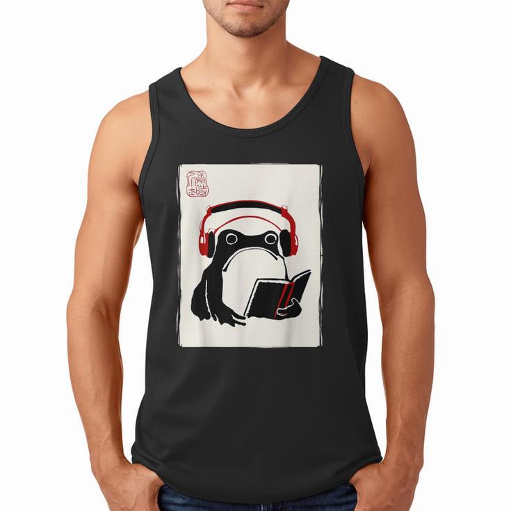Grumpy Frog Books Music Kawaii Ink Japanese Men Tank Top