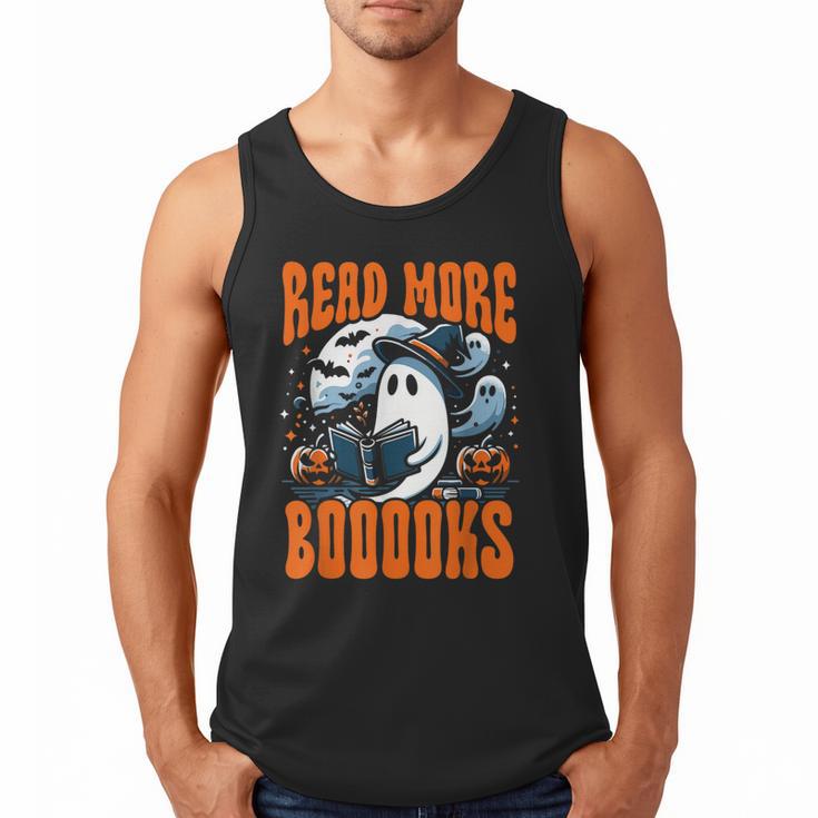 Halloween Book Lover Ghost Boo Pun Read More Boooks Men Tank Top