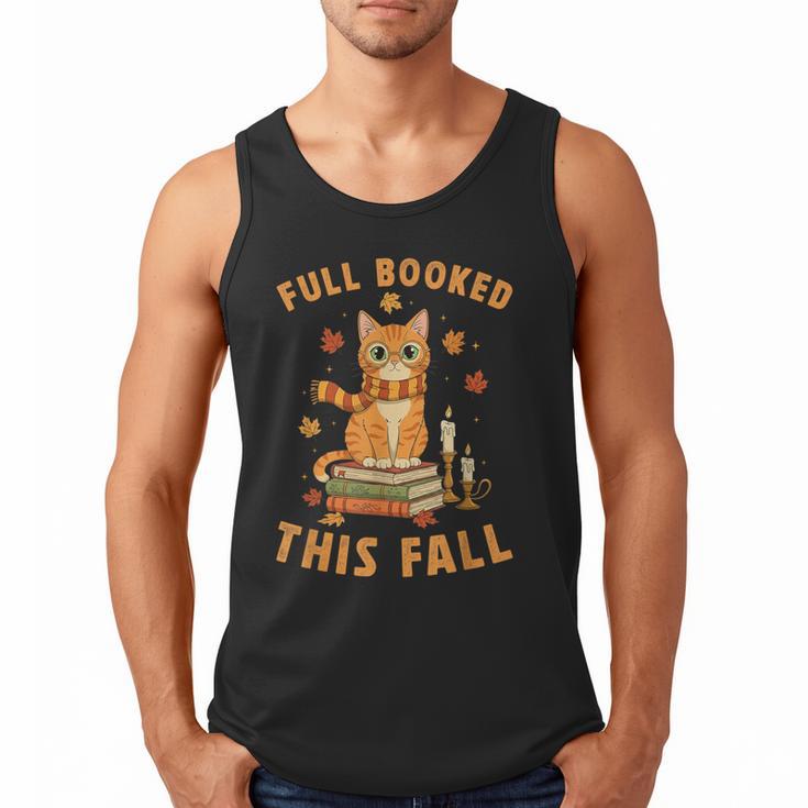 Halloween Fully Booked This Fall Book Ginger Cat Reading Men Tank Top