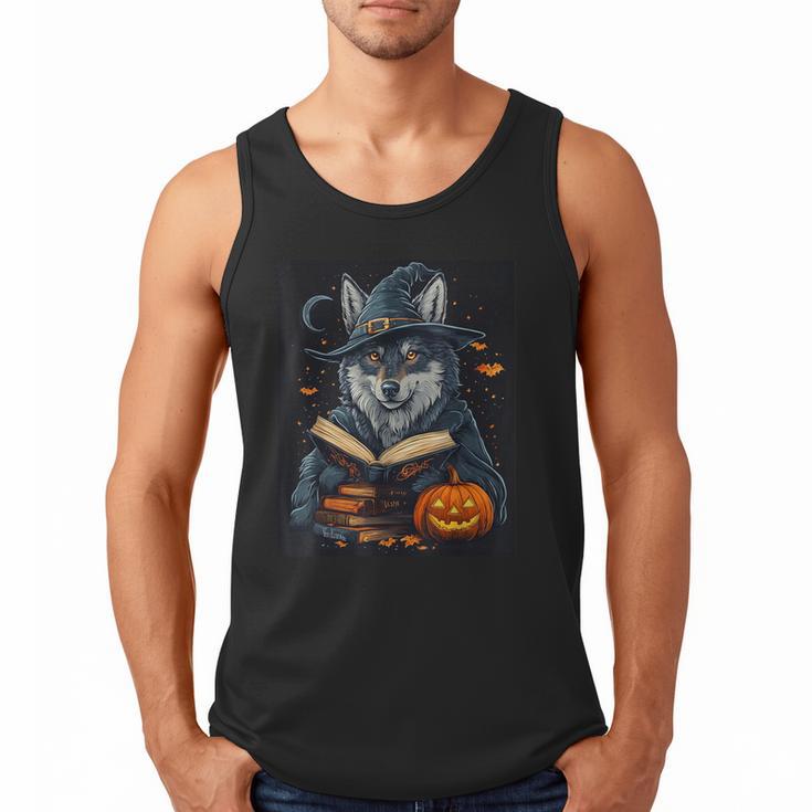 Halloween Girls Boys Cute Wolf Book Pumpkin Kids Halloween Men Tank Top