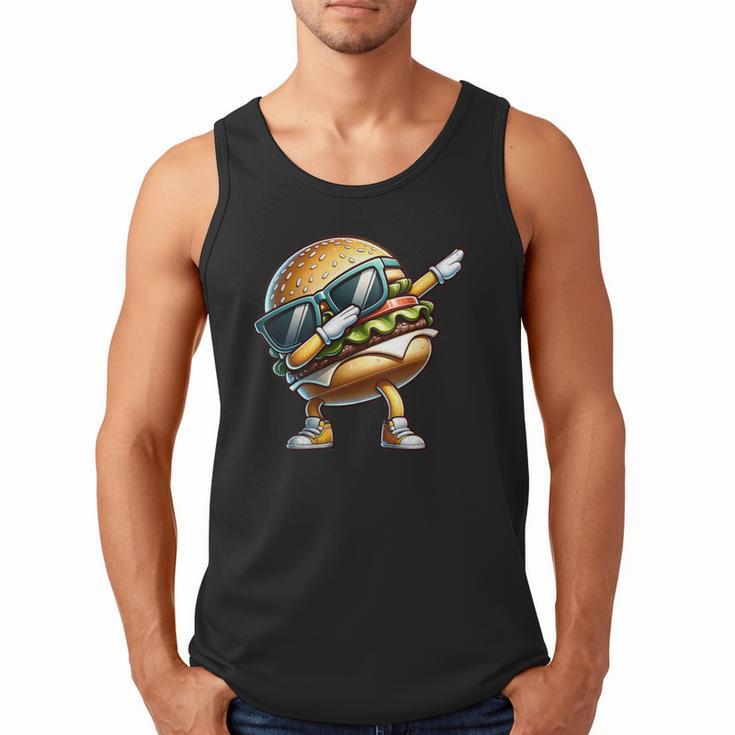 Hamburger Dabbing Kids Men Women Dab Dance Cheeseburgers Dad Men Tank Top