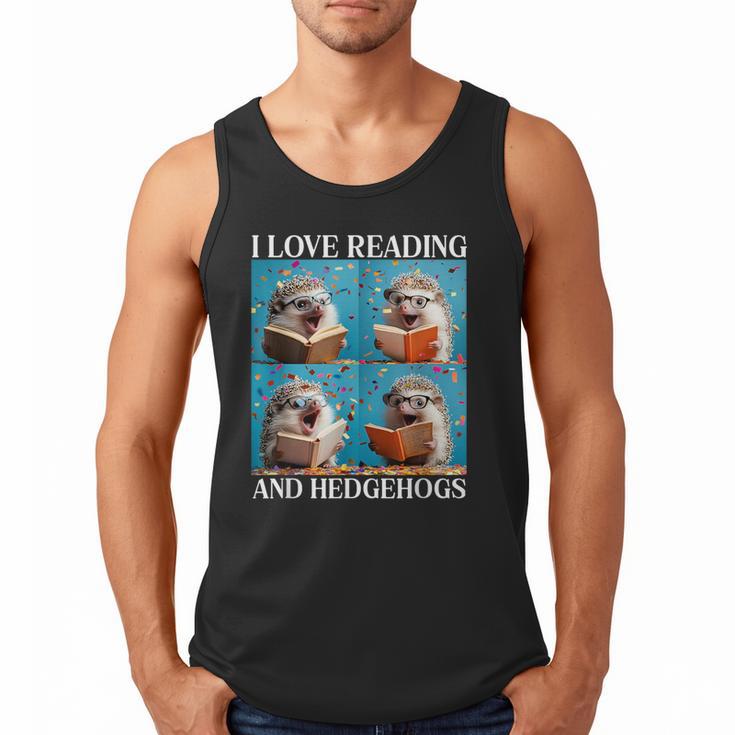 Hedgehog Love Reading And Hedgehogs Child Book Lover Men Tank Top