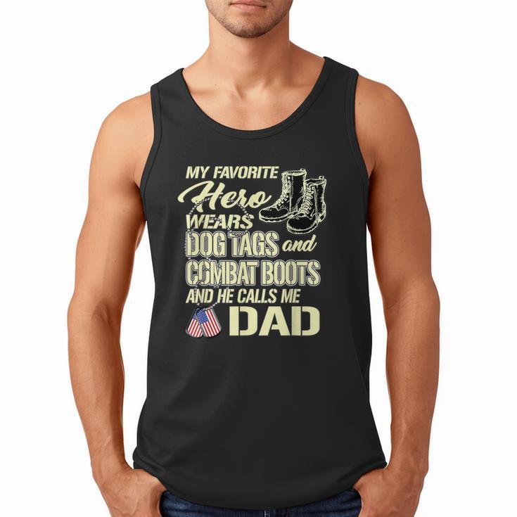 Hero Wears Dog Tags Combat Boots Proud Army Dad Father Men Tank Top