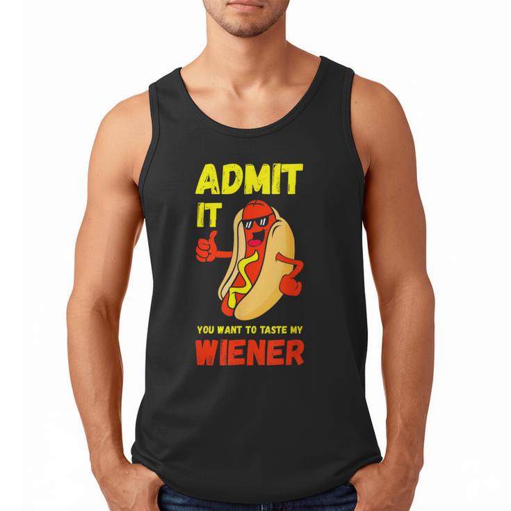 Hilarious Hot Dog Dad Joke Text Pun Dirty Joke -Barbecue Men Tank Top