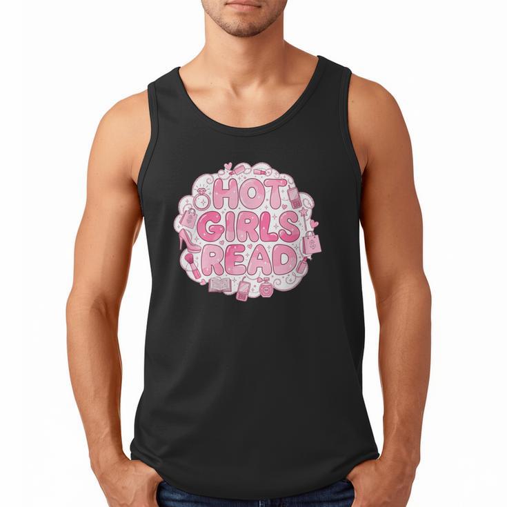 Hot Girls Read Pink Aesthetic Book Lover Reading Men Tank Top