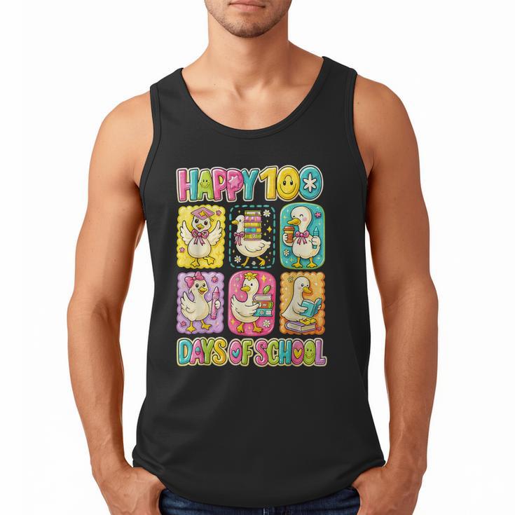 HUGvyn Happy 100 Days Of School Teacher Goose Preppy Books Men Tank Top