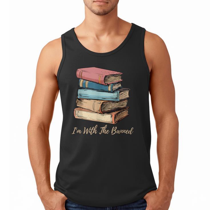 I'm With The Banned Read Banned Books Bookworm Men Women Men Tank Top