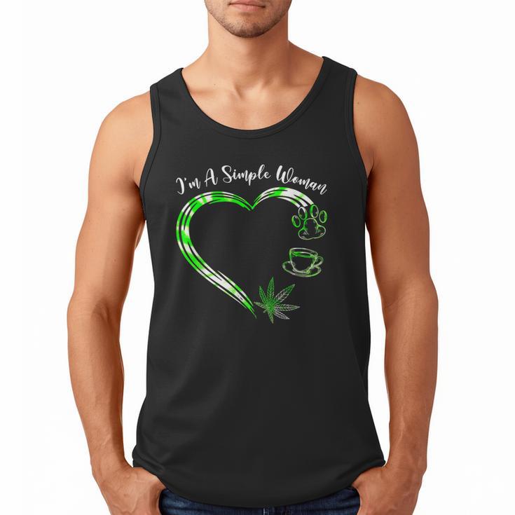 I'm A Simples Woman Loves Weed Coffee And Dog Dad Mom Men Tank Top