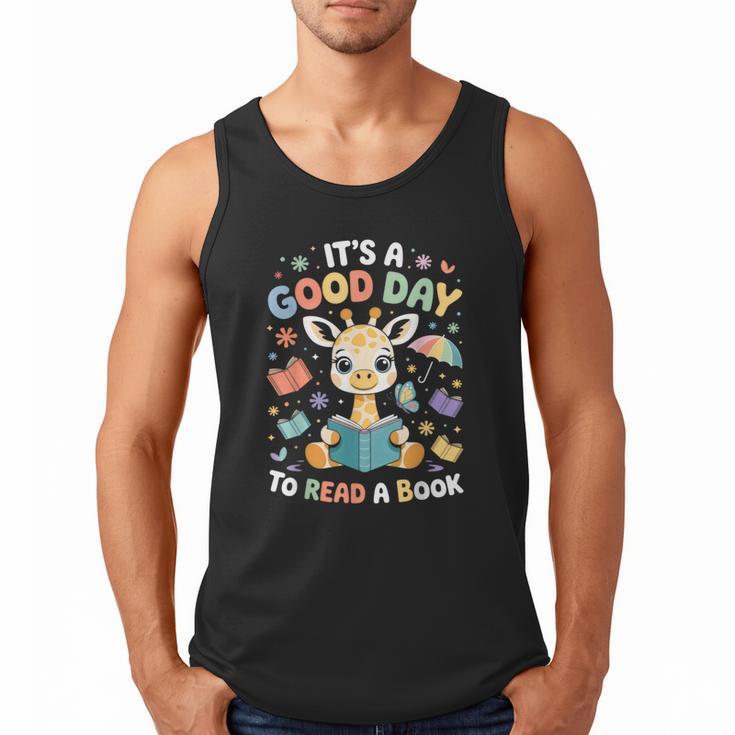 It's a Good Day To Read a Book Cute Giraffe Men Tank Top
