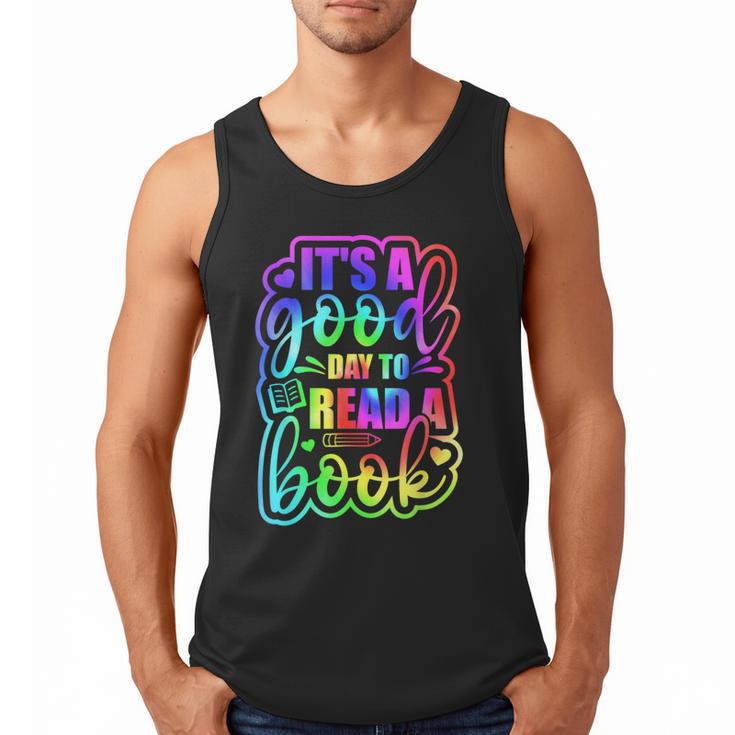Its A Good Day To Read Book Kids Boys Girls Reading Graphic Men Tank Top