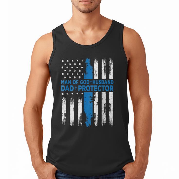 Jesus God Religious Man Of God Husband Dad Protector Men Tank Top