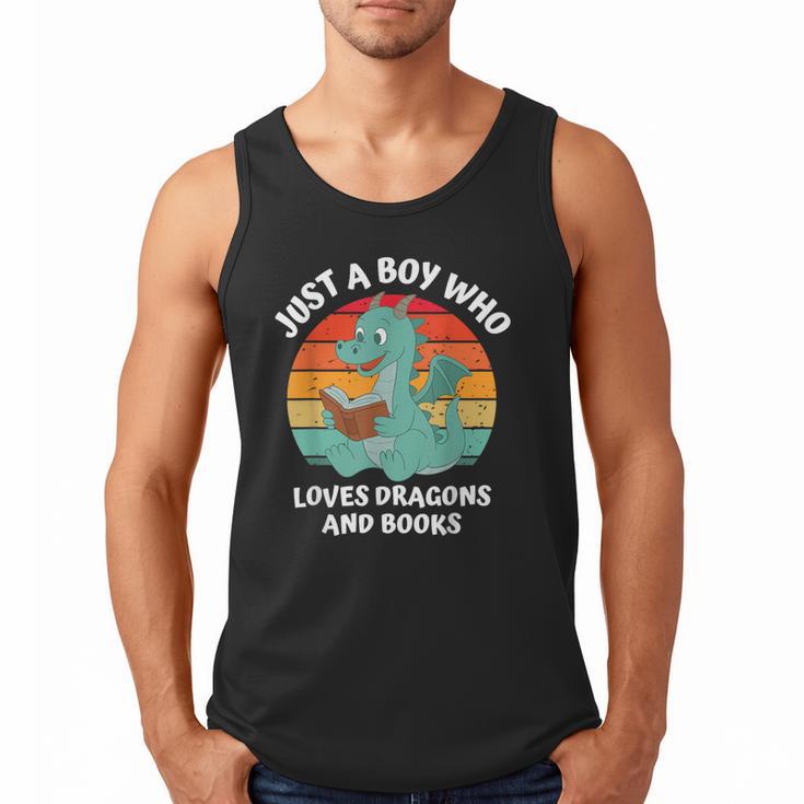 Just A Boy Who Loves Dragons And Books Kids Toddler Baby 5T Men Tank Top