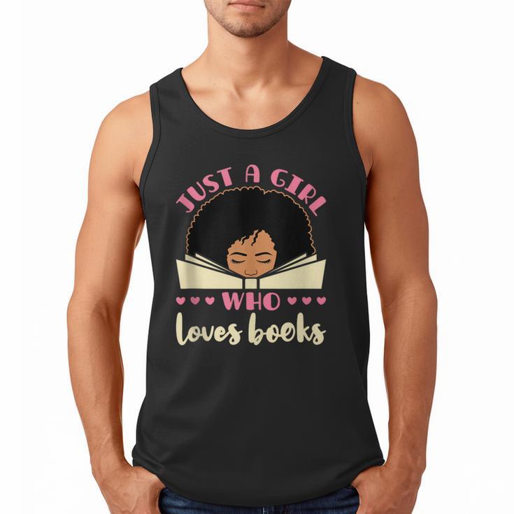 Just a Girl Who Loves Books African American Book Nerd Lover Men Tank Top