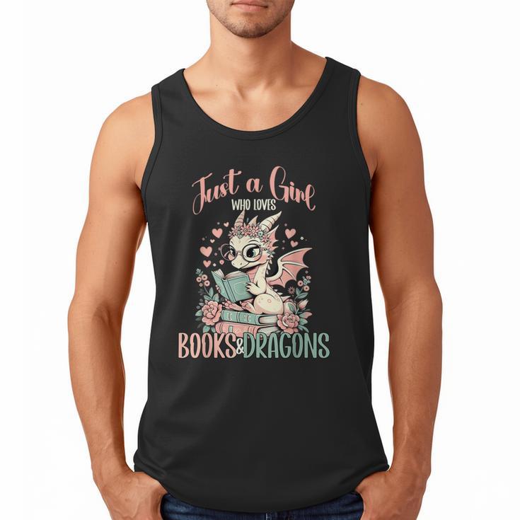 Just a Girl Who Loves Books And Dragons Book Dragon Lover Men Tank Top