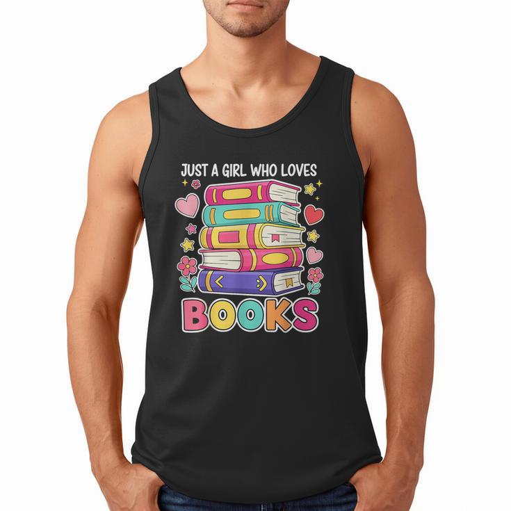 Just A Girl Who Loves Books Reading Library Men Tank Top
