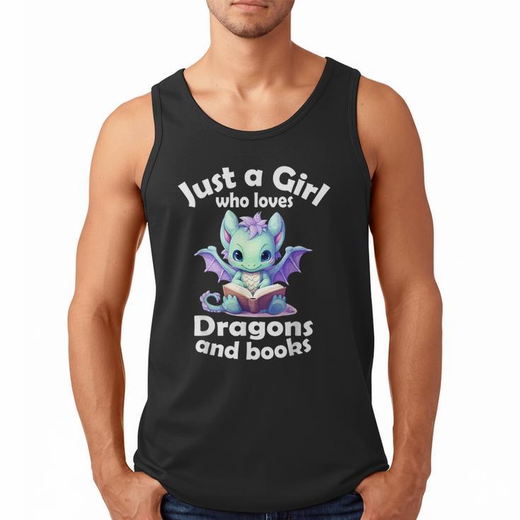 Just a Girl Who Loves Dragons And Books Dragon For Kids Men Tank Top