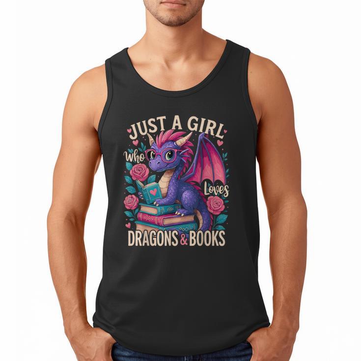 Just a Girl Who Loves Dragons And Books Dragon Men Tank Top