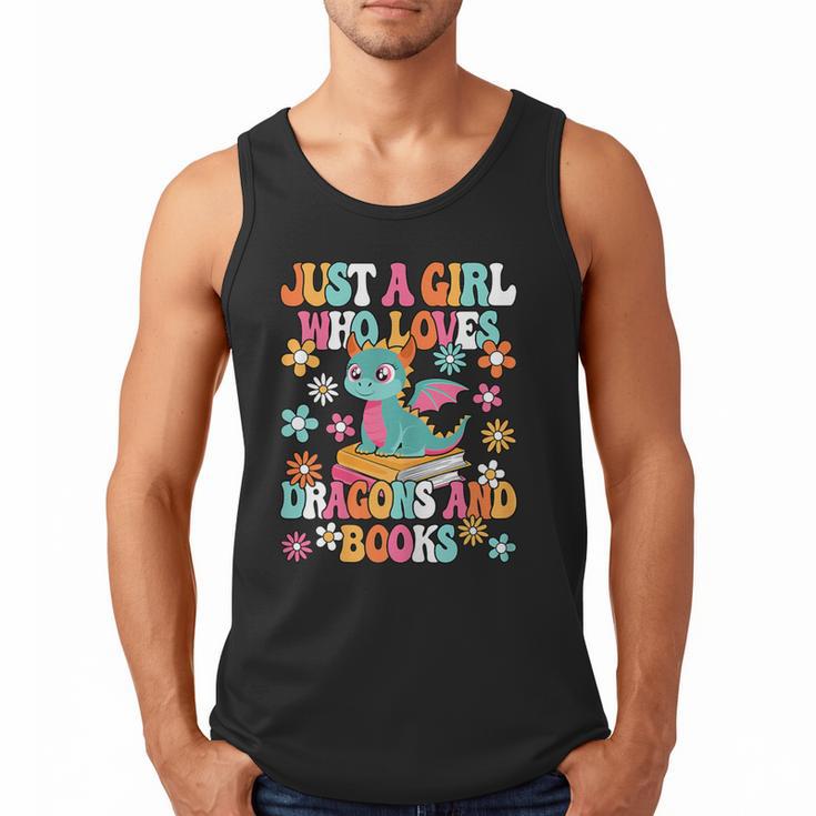 Just A Girl Who Loves Dragons And Books Reading Bookworm Men Tank Top